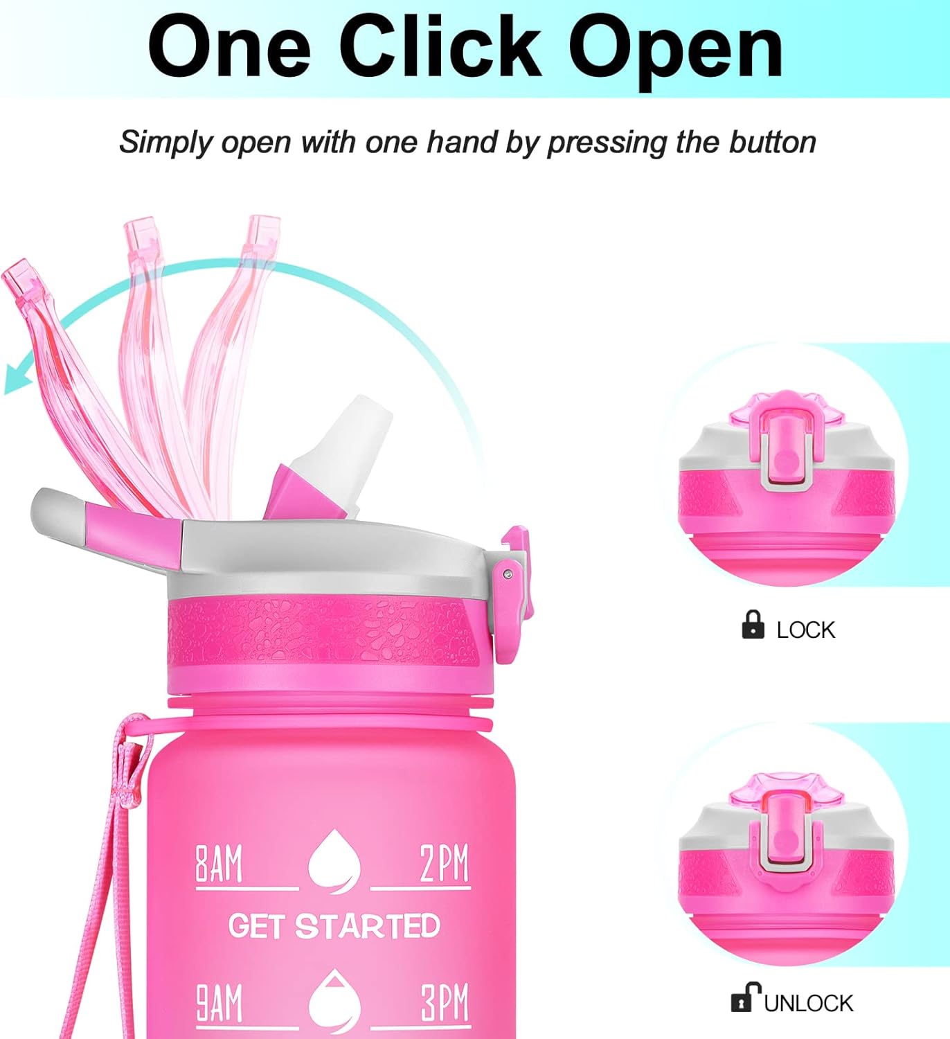 Water Bottles, 32oz Water Bottles with Times to Drink, BPA Free Tritan Water Jug, Leakproof Water Bottle with Straw and Safety Lock, Motivational Water Bottle Ensure You Drink Enough Water Every Day : Sports & Outdoors