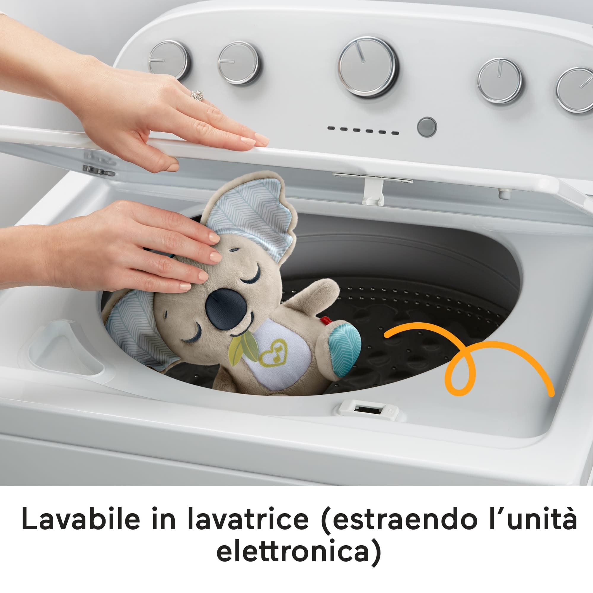 Fisher-Price - Koala Rilassante, morbido peluche portatile con unità sonora, fino a 20 minuti di ninna nanna, rumore bianco o dolce musica per neonati, giocattolo per bambini, 0+ anni, JBD65