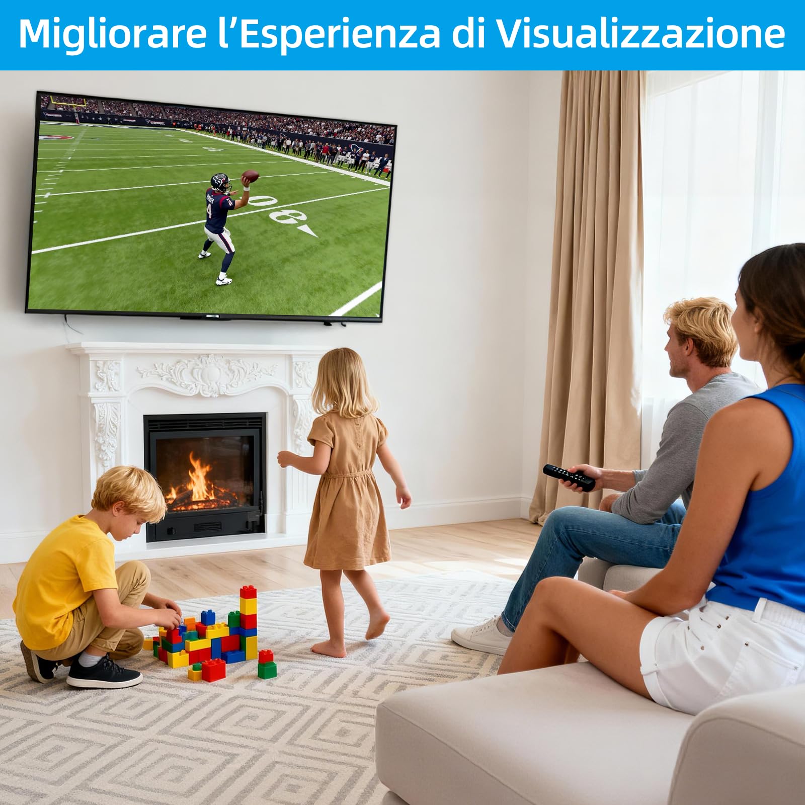 HOME VISION Supporto da parete inclinabile per TV piatto/curvo da 32-75 pollici fino a 74,8 kg, resistente supporto per TV inclinabile, grande staffa per TV a basso profilo, adatta a perno da