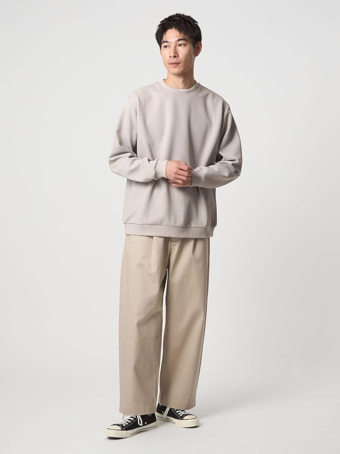 [ユナイテッドアローズ グリーンレーベル リラクシング] ツイル パフ クルーネック カットソー 32121000013 0170