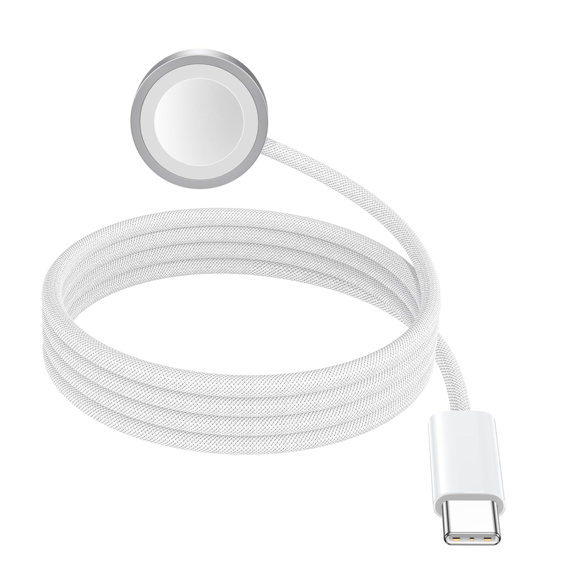 Apple Watch Ladekabel USB C 1M, Magnetisches Schnellladegerät Tragbares, Schnelles Nylon Ladekabel Ladegerät für Apple Watch Series 10/9/8/7/6/SE/5/4/3