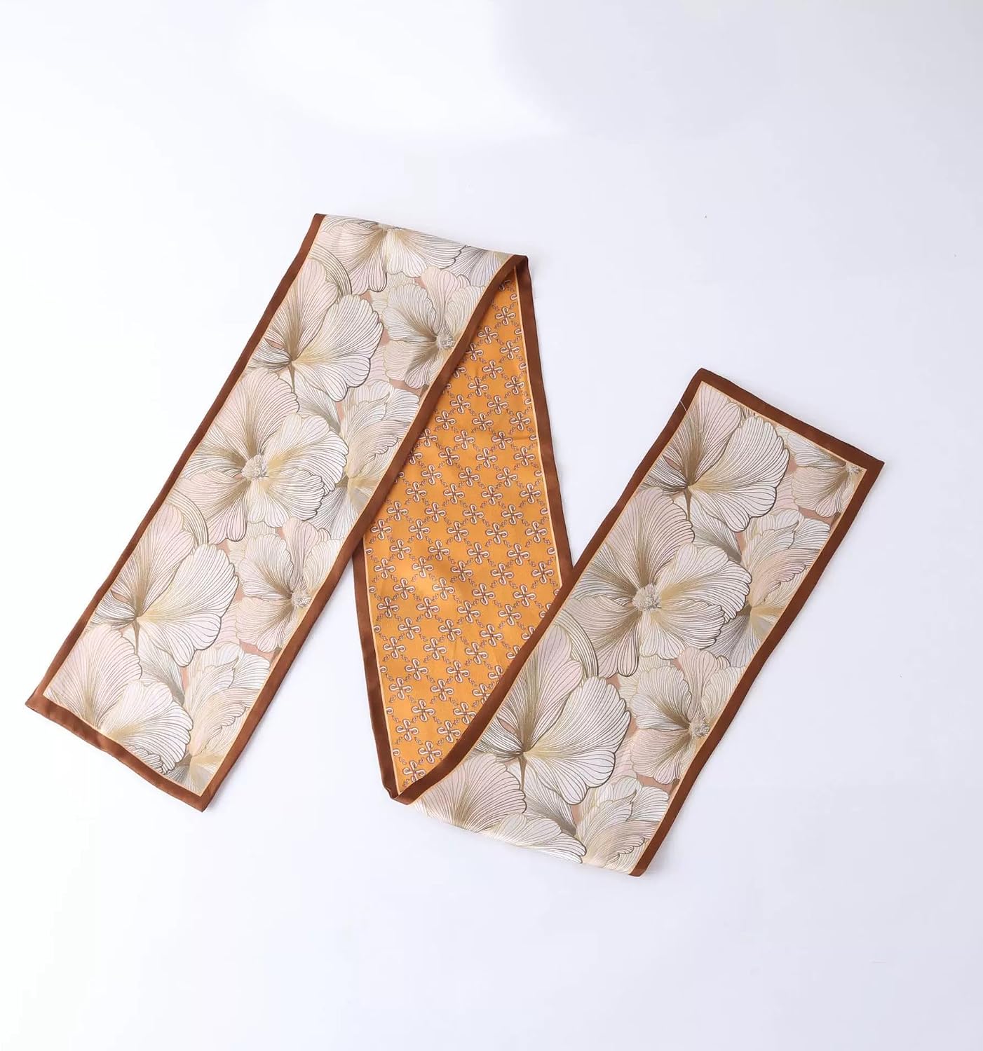ANDANTINO 100% Silk Scarf for Women 59”*6.3” Long Shawls for Headscarf and Neck- Oblong Hair Wraps with Gift Packed image 3
