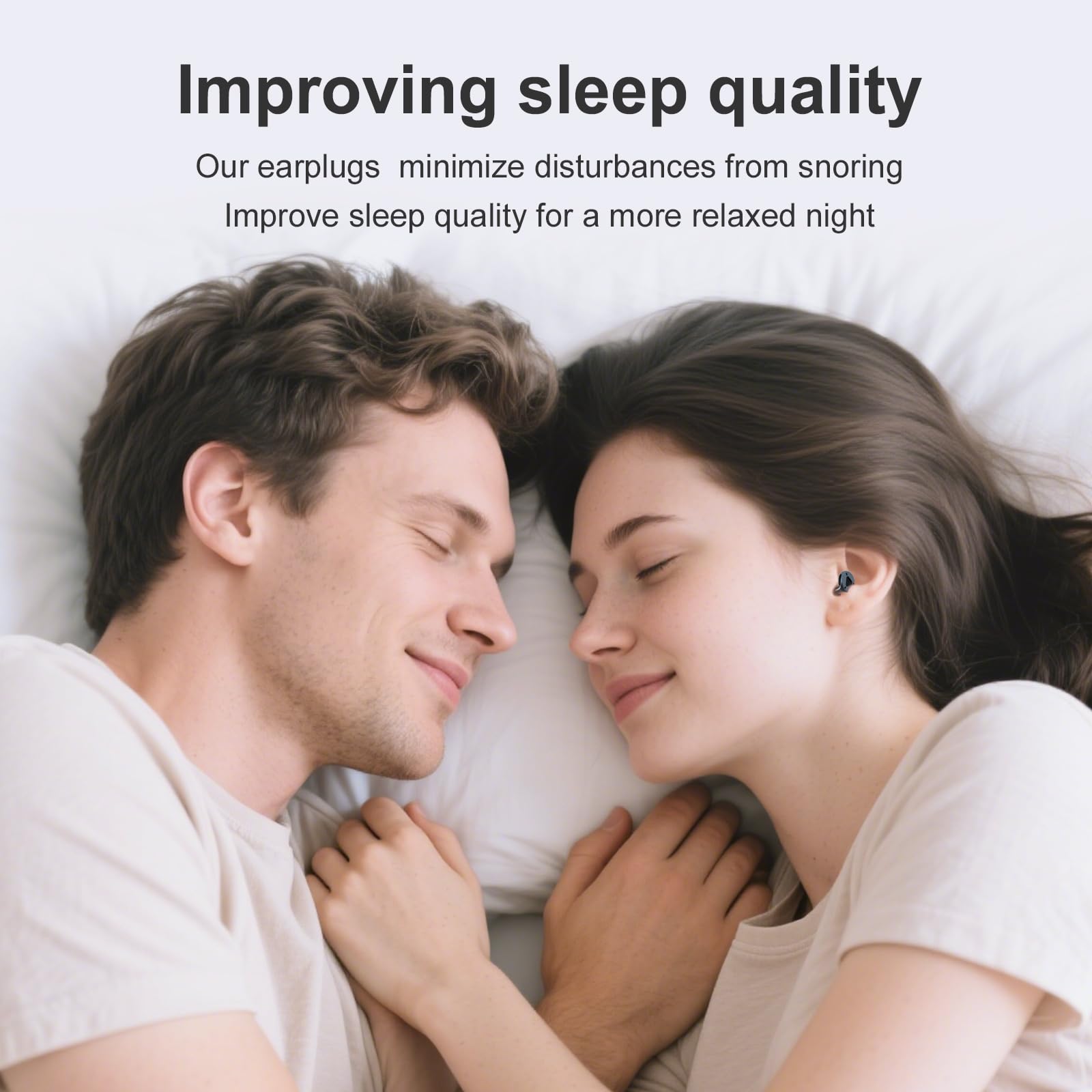 Tapones para los oídos para dormir con cancelación de ruido, 2 juegos de tapones para los oídos ultraligeros reutilizables con 8 almohadillas de silicona para conciertos y viajes, enfoque