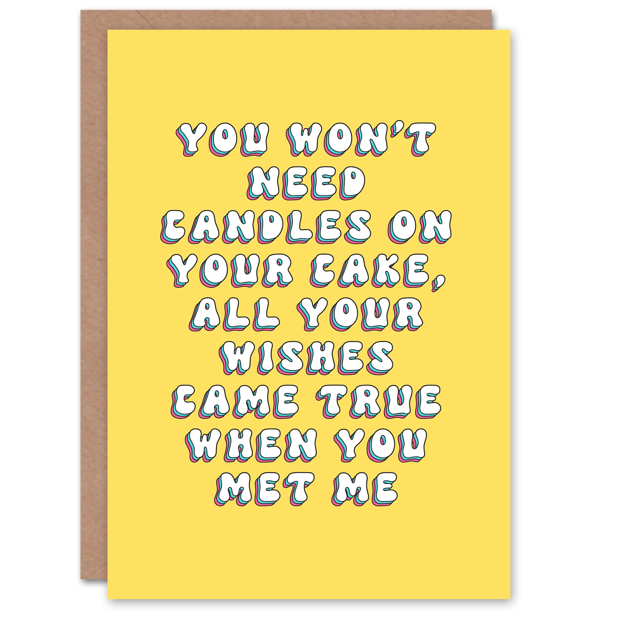 Artery8 Birthday Card Won't Need Candles Wish Came True Fun Funny Happy Joke Humour For Her Wife Woman Partner Girlfriend Greeting Card
