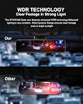 11" 3-Channel Mirror Dash Camera,4K Front + 1080P Rear and Inside, IPS Touchscreen Triple Mirror Dash Cam with GPS, Parking Assist, G-Sensor, Free 64GB Card