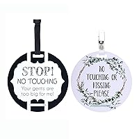 Vista 31 de Three Little Tots Paquete de dos señales de asiento de coche y cochecito de bebé en blanco y negro sin tocar - Seguridad probada por CPSIA