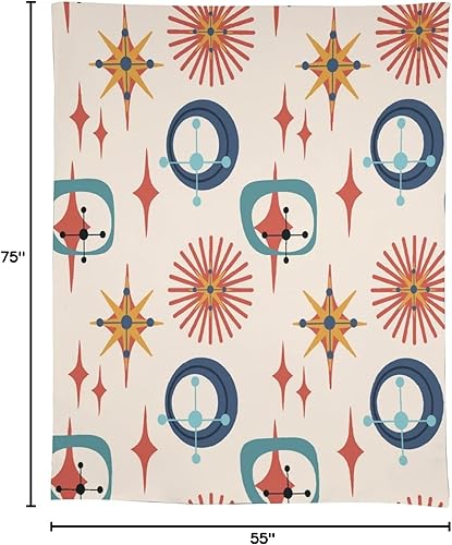 Miniatura 672 de Mantel floral hippie, diseño retro de los años 70, naranja, rosa, azul, floral, bohemio, estampado estético de margaritas, para fiesta, picnic