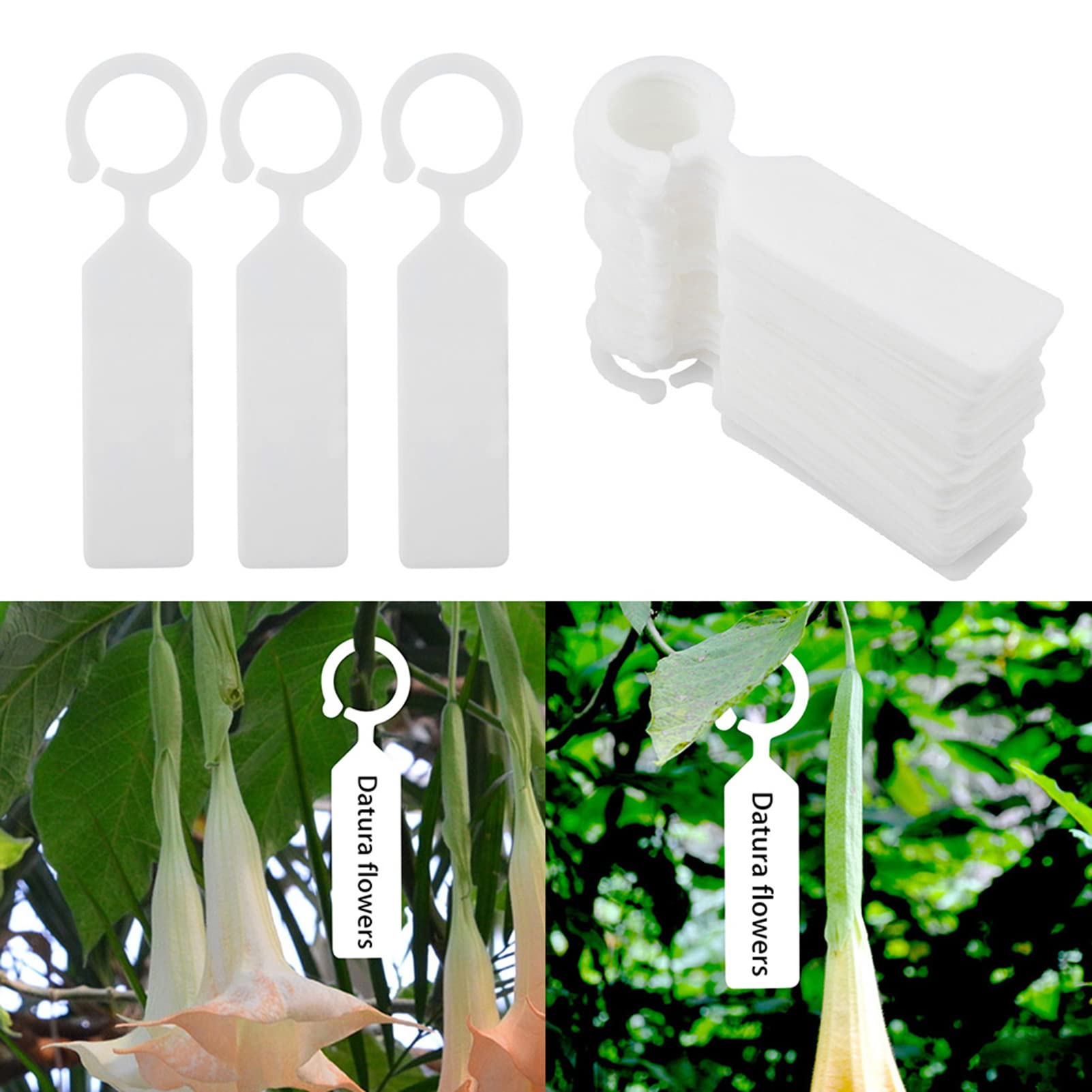 100 etichette in plastica impermeabili per piante da giardino e vivaio, segnaposto, gialle, 5,1 cm