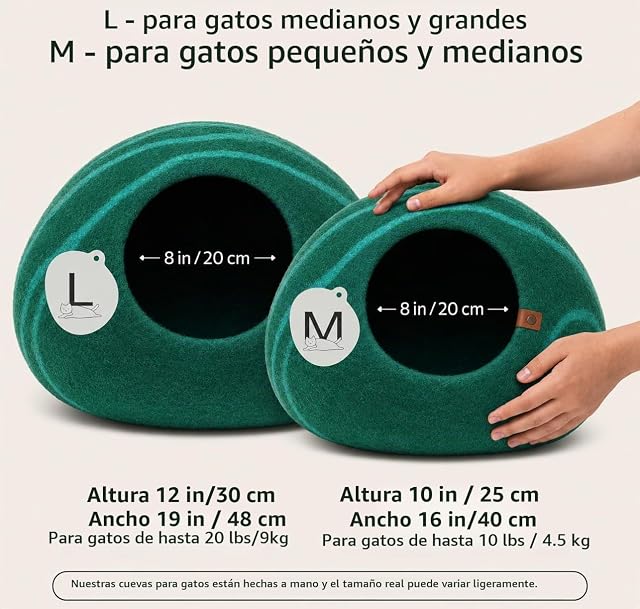 Foto 2 de 7 de MEOWFIA Cueva de Cama para Gatos de Fieltro Premium