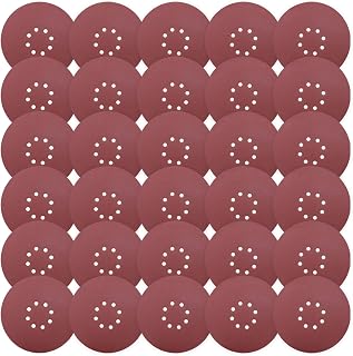 9 Inch 8 Hole Sanding Discs, ZEHIQ Hook & Loop Sandpaper, 180 Grit Grinding Abrasive Sanding Paper for Powe Drywall Sander Wood Furniture Finishing, 30 PCS