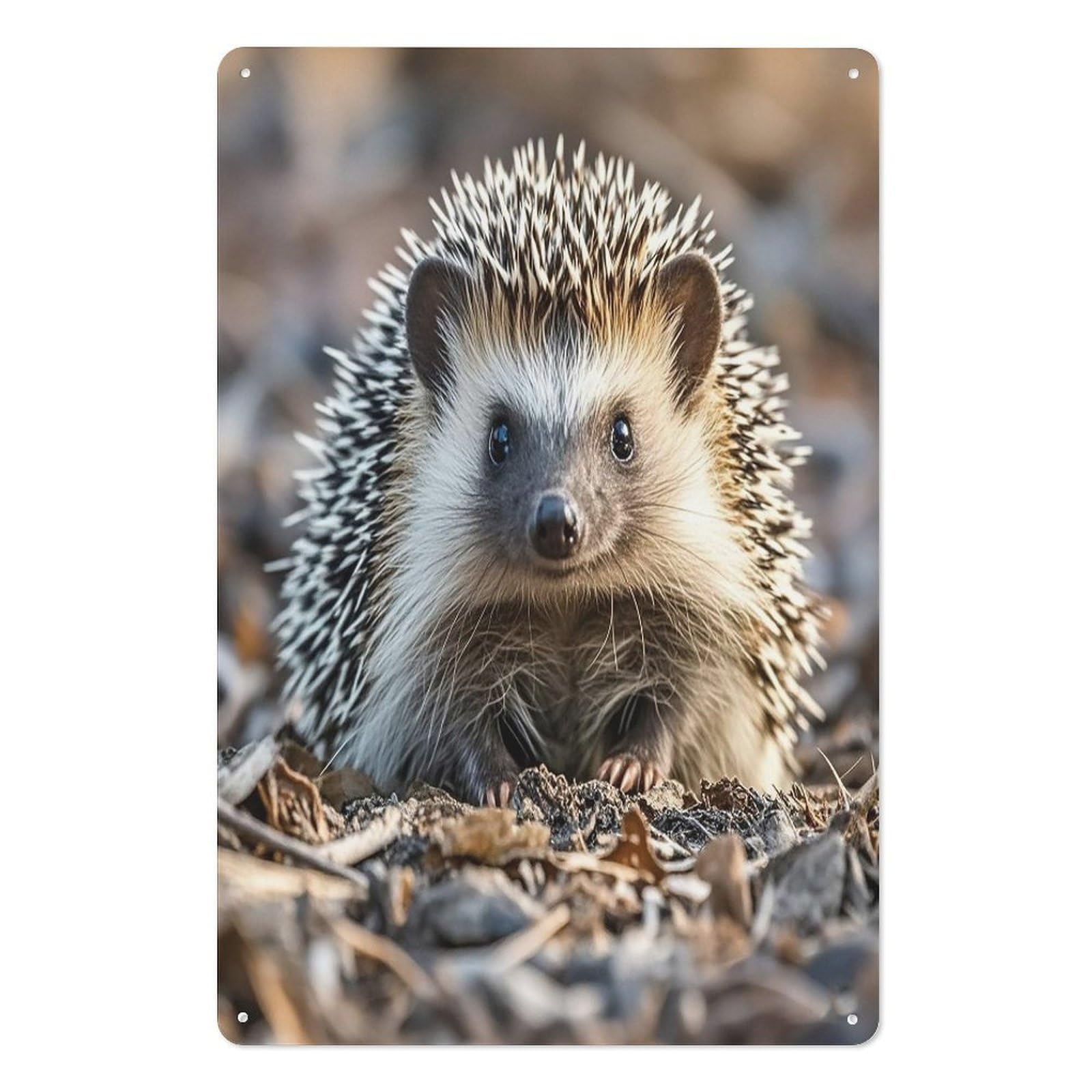 Hedgehog Tin Sign Novelty Vintage Wall Art for Home Farmhouse Decor Metal Signs Classical Tin Hanging Picture for Yard Hotel Living Room 11.8x7.8 Inches