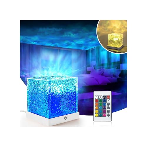 Ocean Wave Projector Light, Ambient Lighting Luminorthe Cube Northern Lights