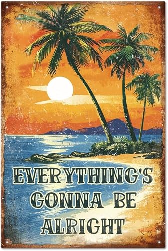 Everything's gonna be Alright Wall Plaque Decor - Outdoor Indoor Panel Vintage Retro Metal Tin Sign in 3 Sizes or Fridge Magnet (Fridge Magnet)