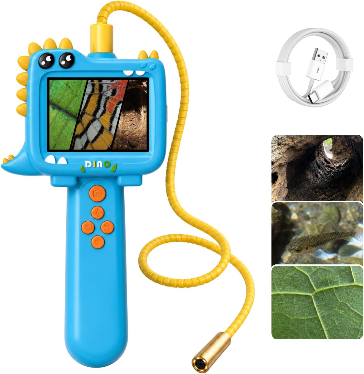 Borescope Camera Toy with Light for Kids,STEM Science Educational Toy for 3 4 5 6 7 8 9 10 Years Old Boys Girls Birthday Gift,Kids Endoscope with Light for Outdoor Adventures & Nature Discovery Green