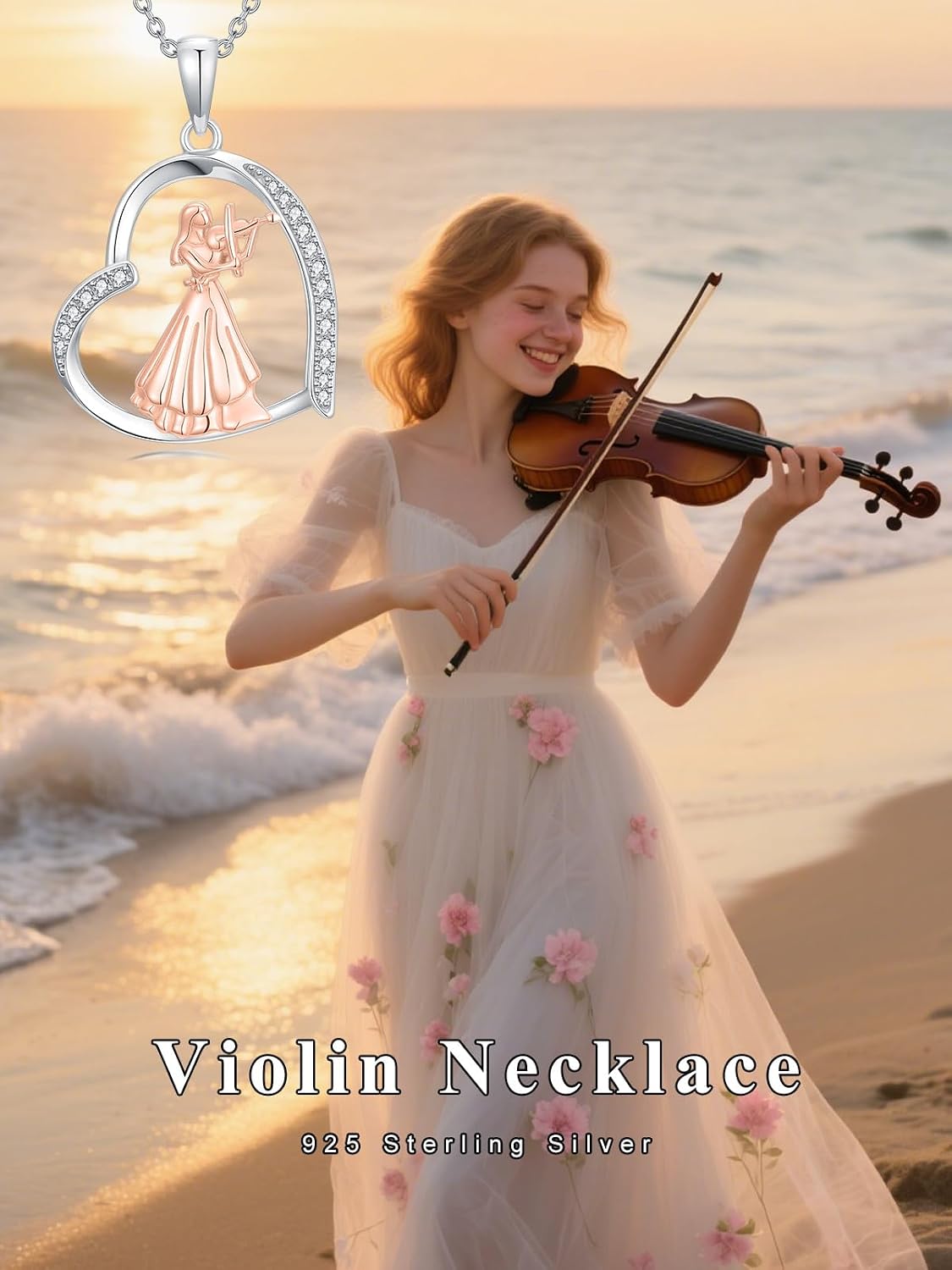 Violin/Piano/Flute/Cello/Ballet Necklace for Women 925 Sterling Silver Hobbies Pendant Necklace Jewelry Gifts