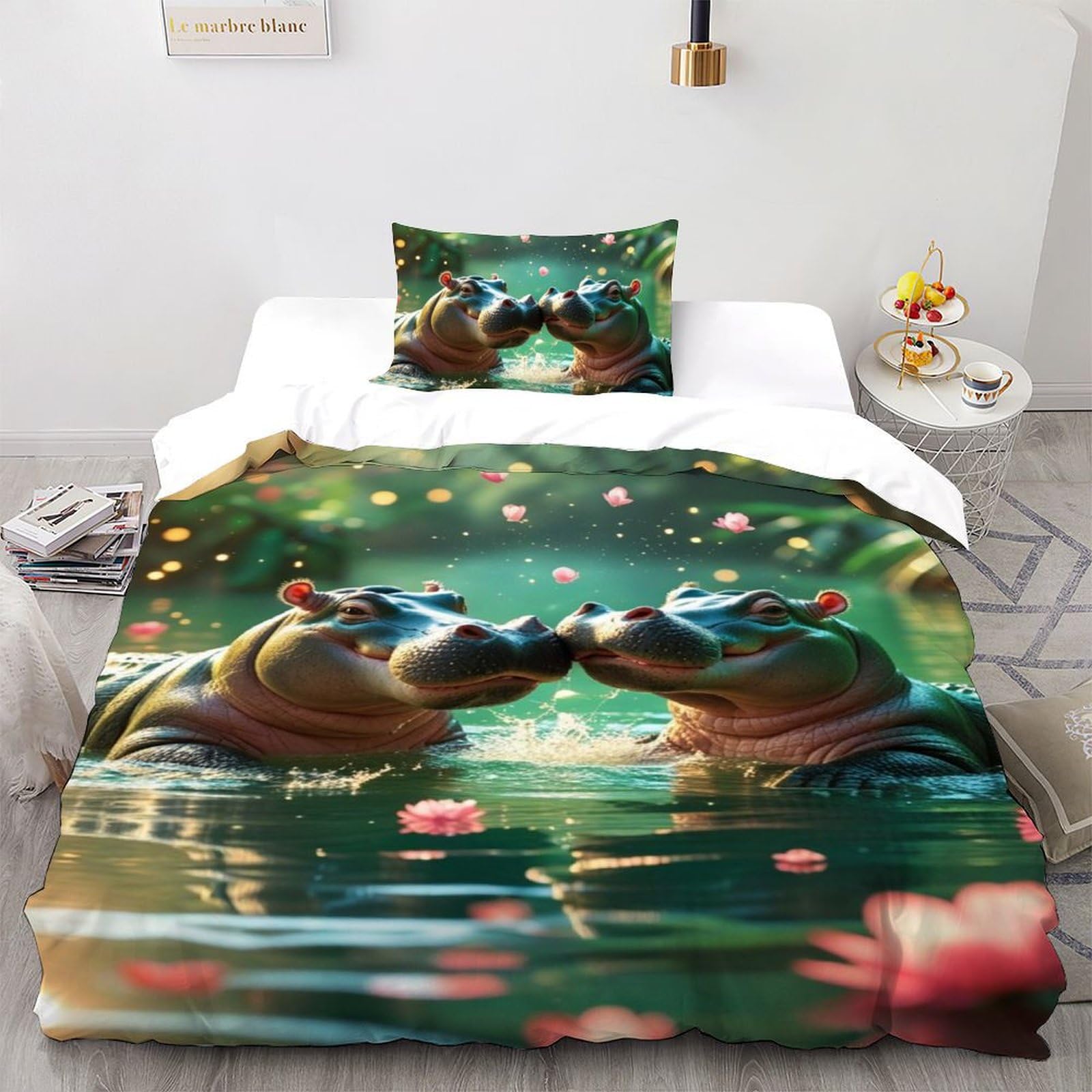Literie hippopotame imprimé 3D pour la chambre de votre garçon