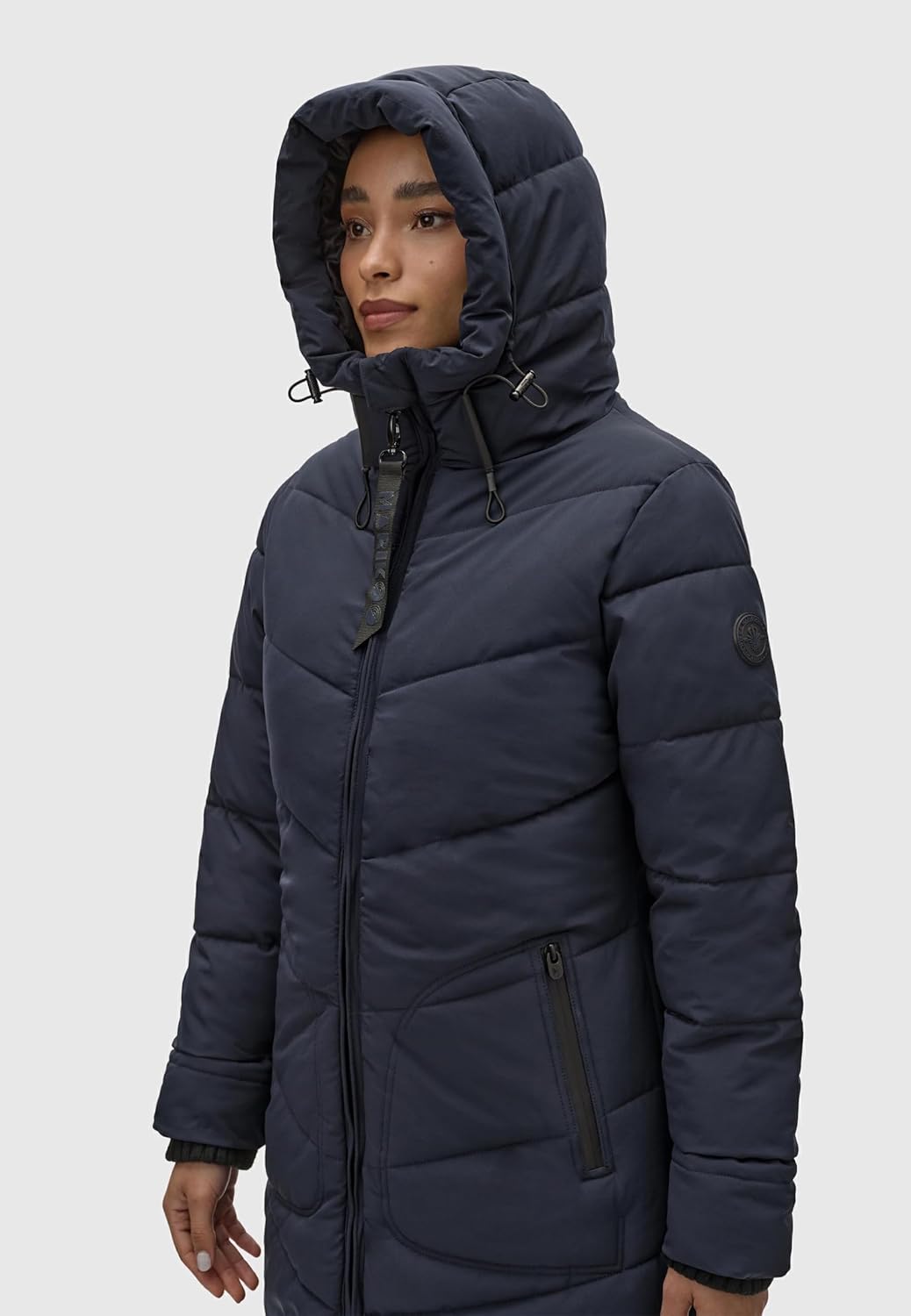 Marikoo Women's Long Quilted Winter Jacket with Hood - Puffer Coat in Knee-Length - Benikoo XS-5XL - Image 8