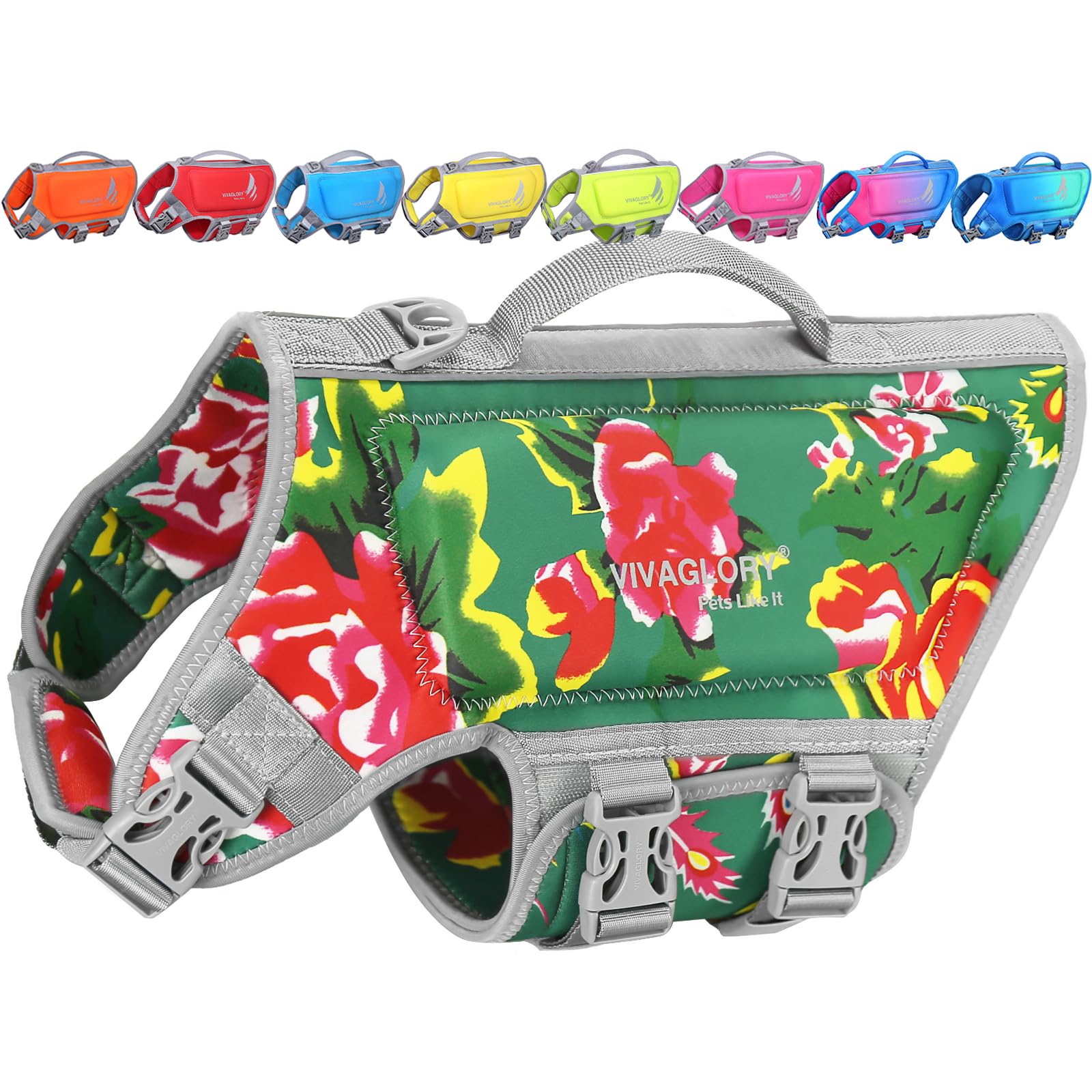 VIVAGLORY Hunde Schwimmweste High Buoyancy Hundeschwimmweste | Rettungswesten Hunde-Schwimmweste Schwimmweste zum Schwimmen, Auftrieb & Verstellbar for Hund