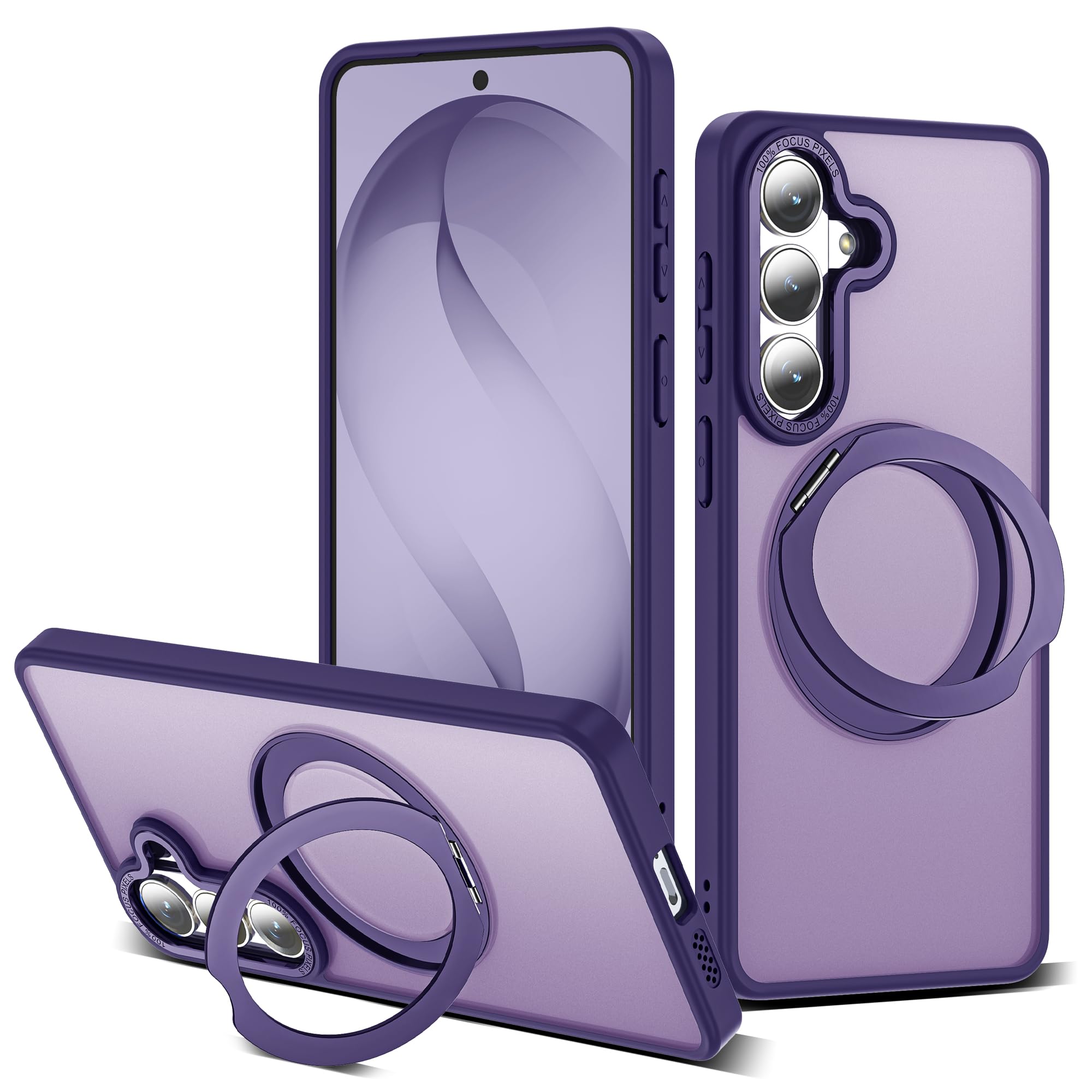 for Samsung Galaxy S26 Plus Case with 360° Spin Stand,Dark Purple
