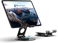 Vista 8 de Swivel Tablet Stand, Aluminum Portable 360°Rotating Adjustable Tablet Holder for All 4-12.9’’ iPad Surface Samsung Phone Tablet Kindle E-Reader and