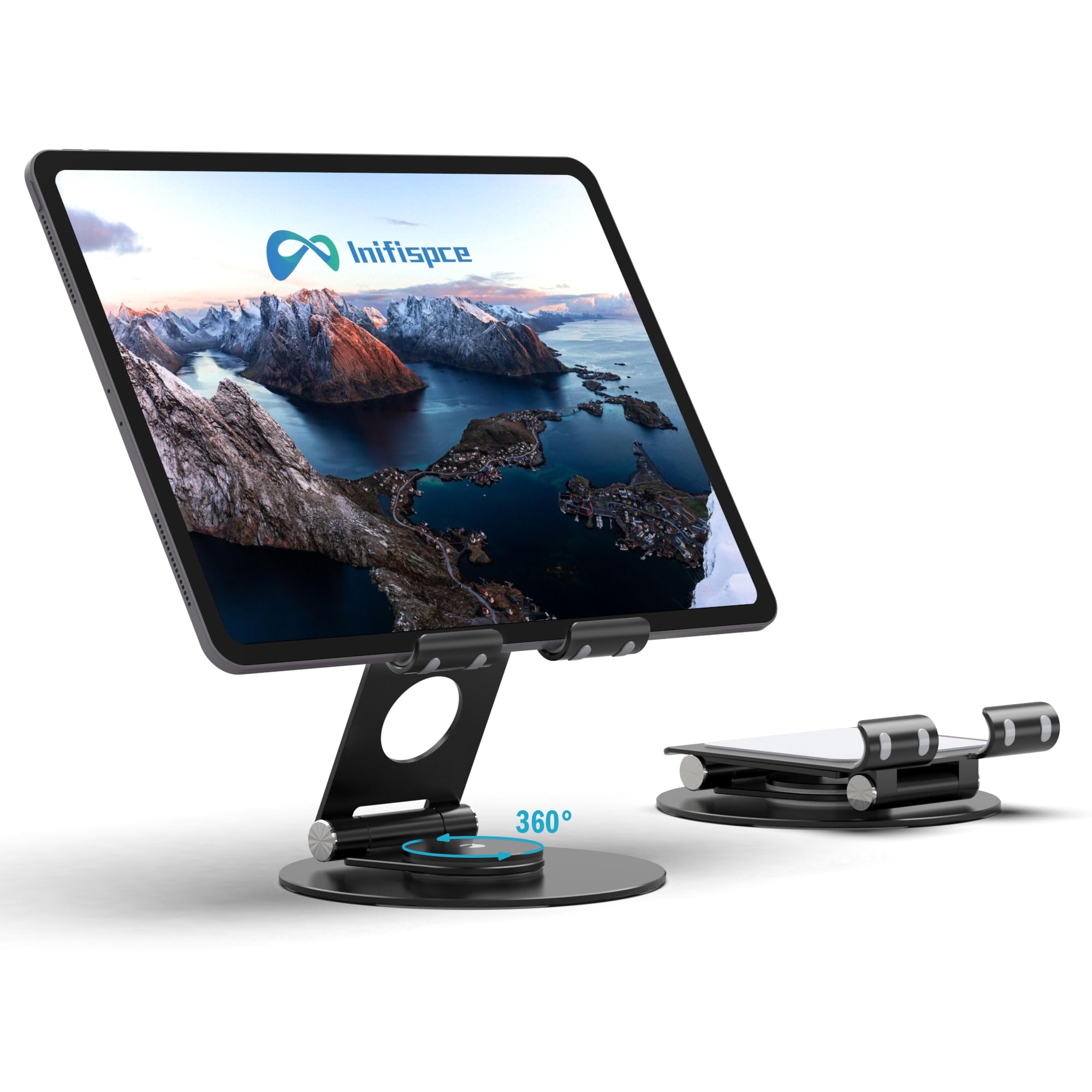 Swivel Tablet Stand Aluminum Portable 360 Rotating Adjustable Tablet Holder for All 4-12 9 iPad Surface Samsung Phone