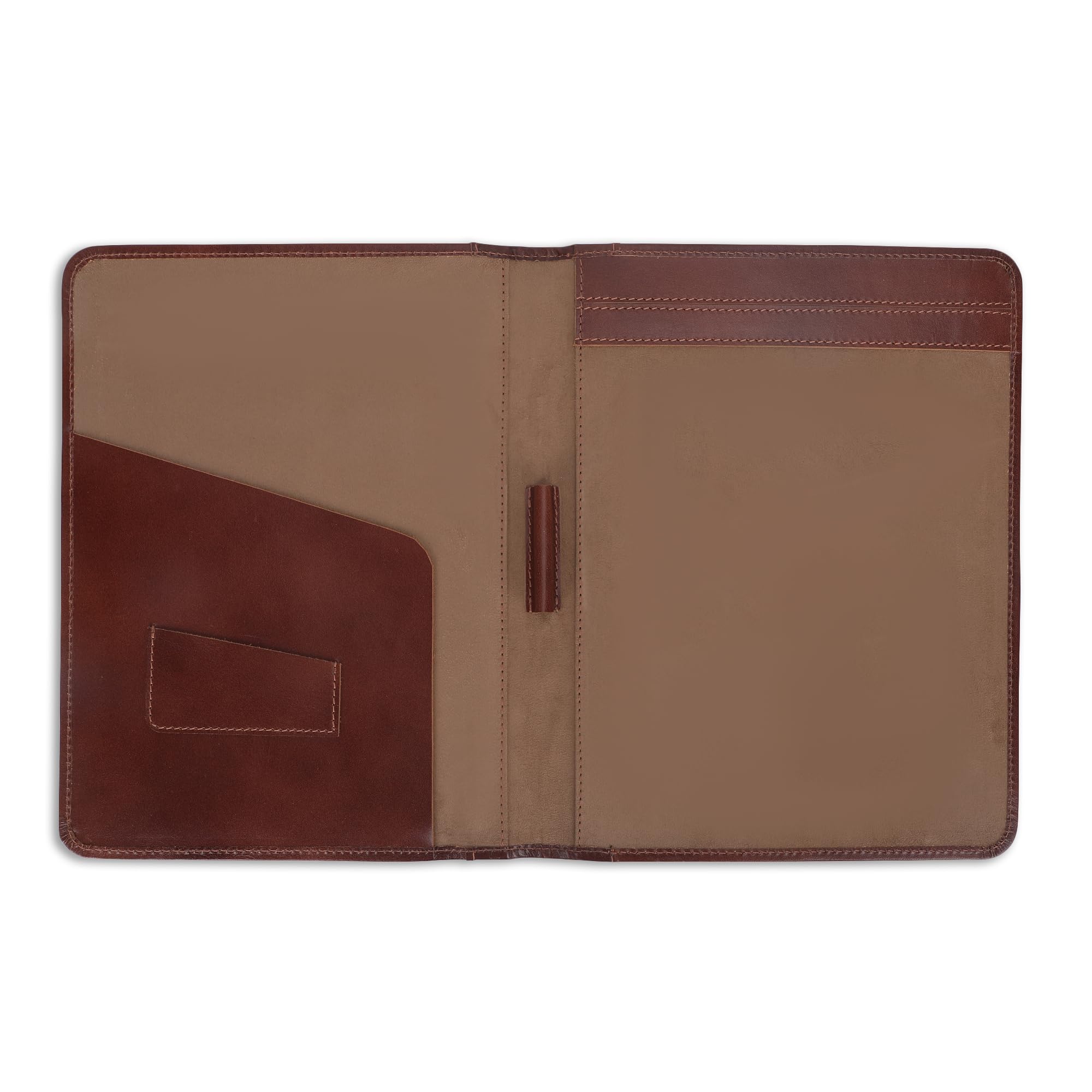 Porte-documents professionnel en cuir de buffle robuste fait à la main pour homme et femme (bordeaux)