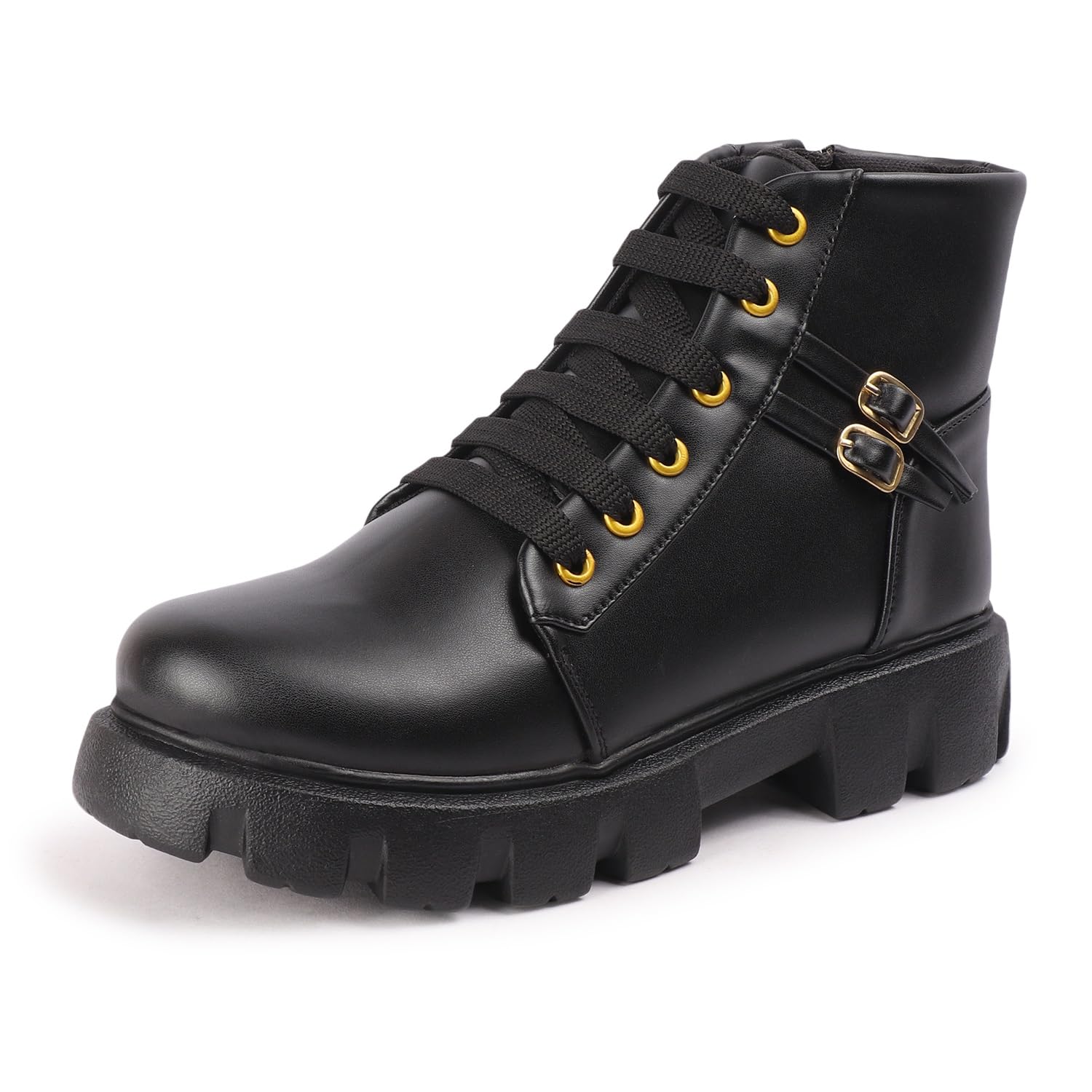 STEPIZIA Women Fashion Casual Boot High Ankle Block Chunky Heel Black Boots for Girls (B0DDPFQ7YT) Amazon Price History, Amazon Price Tracker