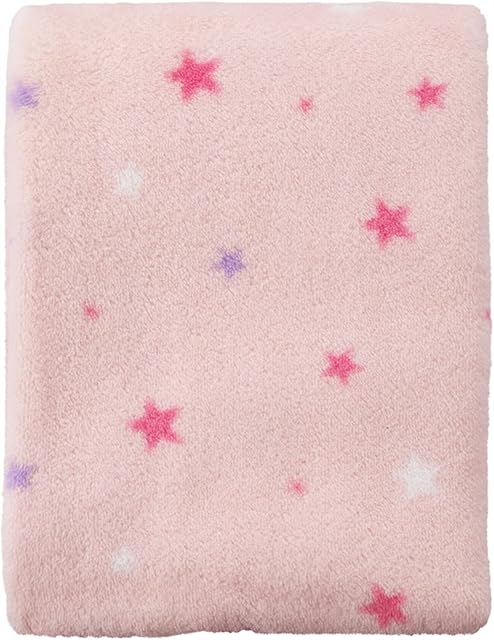 CREVENT 30''X40'' Cute Cozy Fluffy Warm Baby Blanket for Boys Infants Toddlers' Bedding Crib Cot Stroller, Baby Shower Birthday Newborn's Gift (Pink Star)