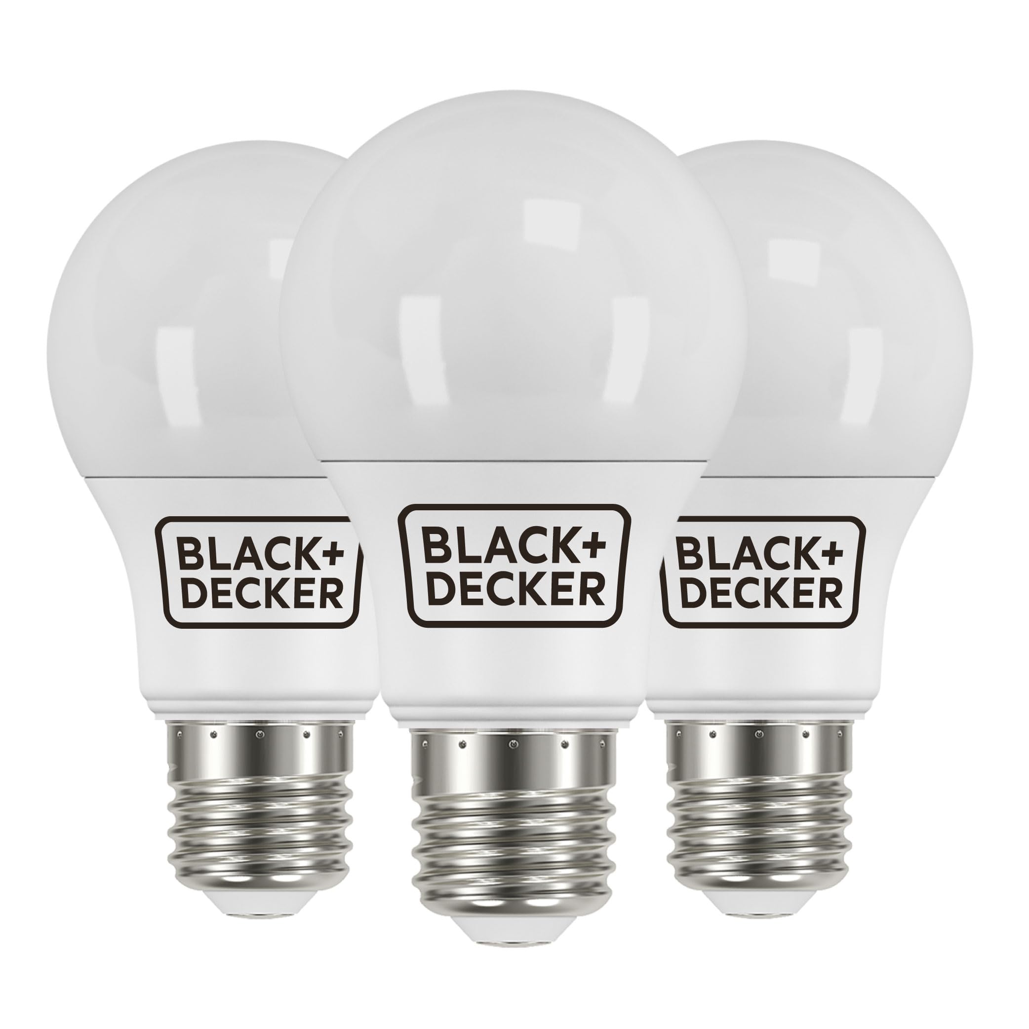 BLACK+DECKER® - LED GLS Lightbulbs - Pack of 3 Light Bulbs • 7.3W • E27 Screw Base • Warm White 2700K • Non-Dimmable • 806 Lumens • Energy Class E