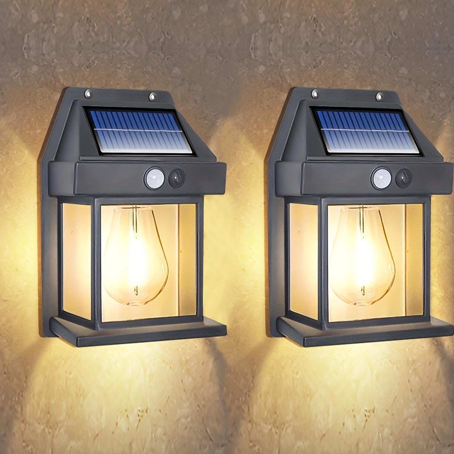 2 Pack Solar Wall Lights Outdoor Garden, Solar Vintage Wall Lanterns — free download