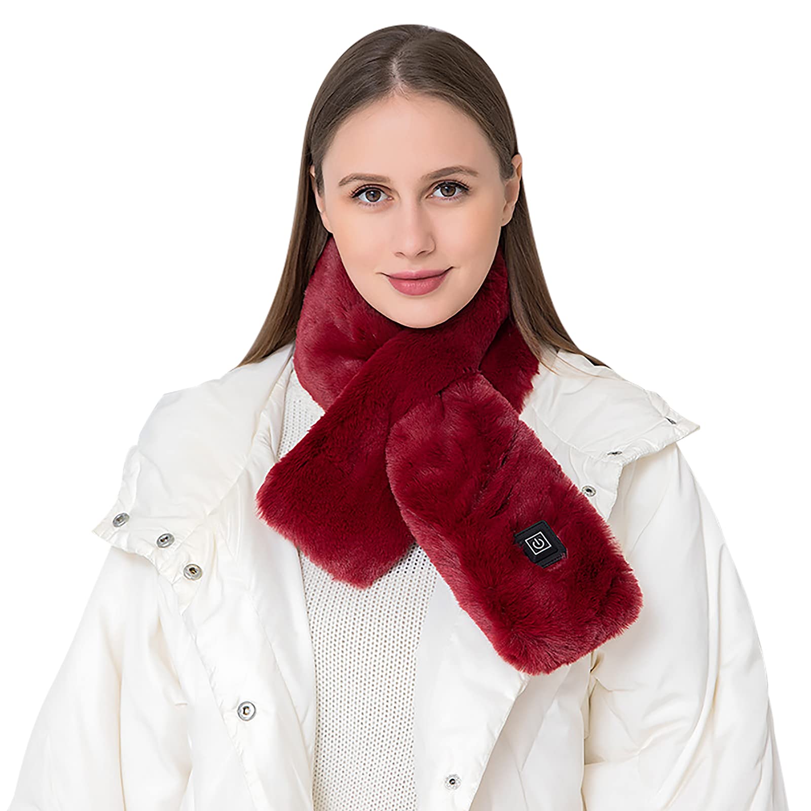 FakeFace Winter Electric Neck Heating Pad Scarf for Unisex Warm Scarf USB Cordless Heating Pad Portable Neck Wrap for Warm Pain Relief Thermal Neckerchief Scarves Outdoor Use - Image 2