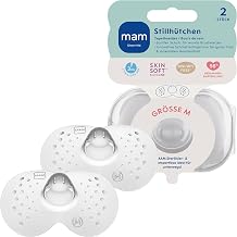 MAM Breastfeeding Cap Size M (Diameter 20 mm) Set of 2, Extra Soft Nipple Caps for…