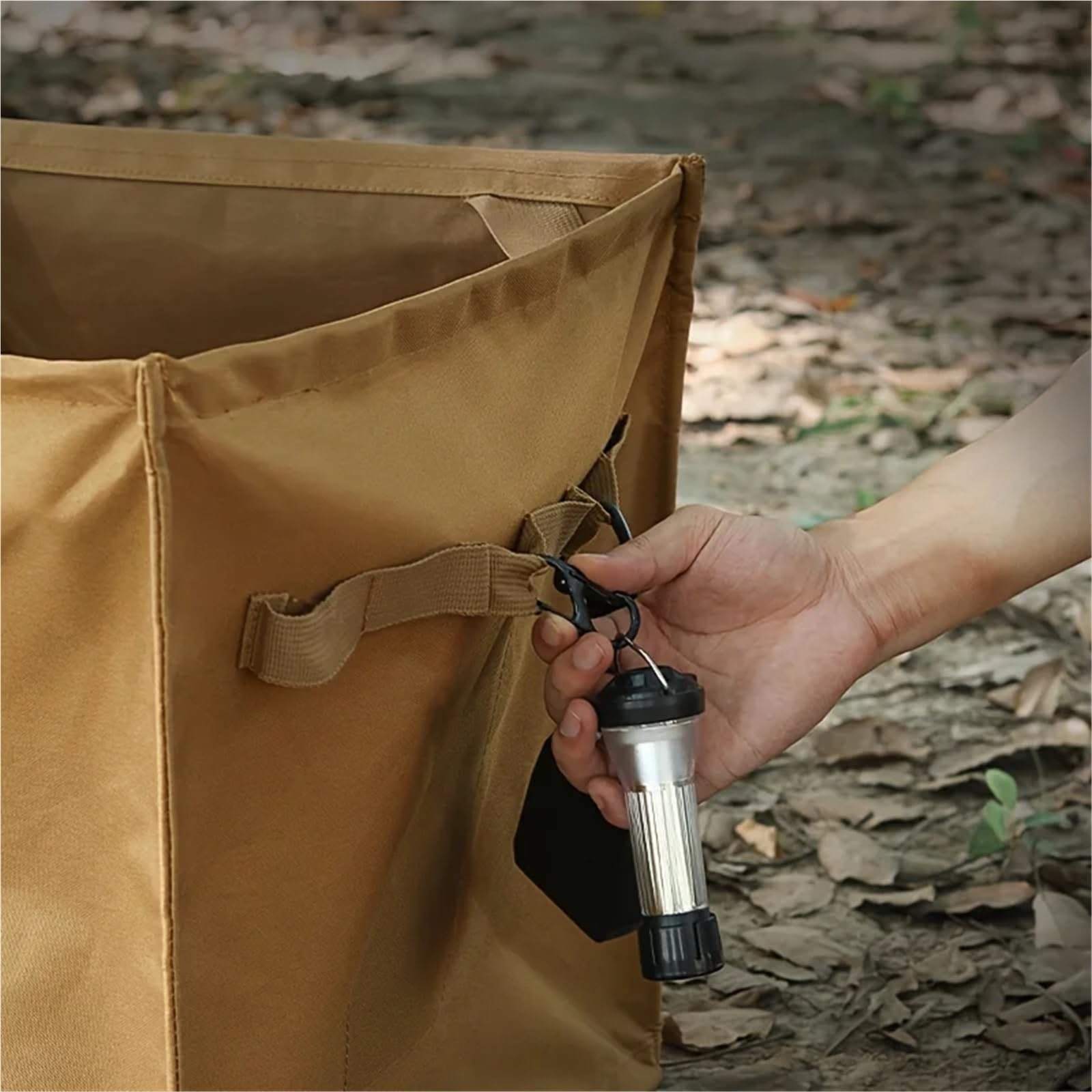 Sac à Corde d'escalade Sac à Corde d'escalade 2 pièces, Sac Portable Pliable, Panier à vêtements Sales avec poignée, Poubelle de Camping Pliable for Barbecue Pique-Nique randonnée(Khaki)