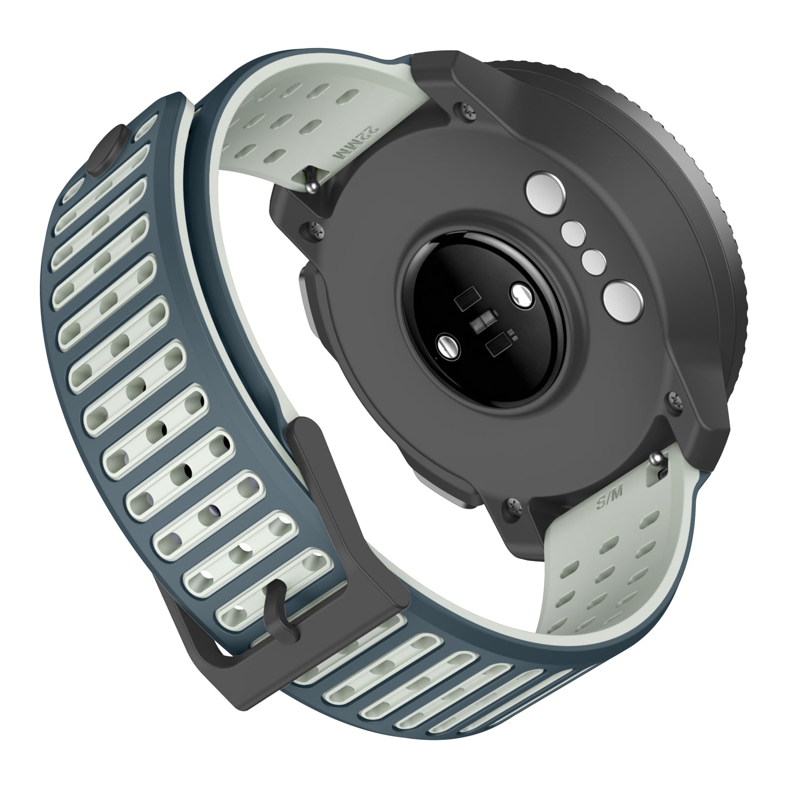 MYSNBKN Silicone Watch Band Compatible with Coros Pace 4/Pace 3/Apex Pro/2 Pro/Apex 46 mm/9 Peak/9 Peak Pro/5 Peak, 22 mm Watch Band for Venu 2/Vivoactive 4/Forerunner 255/265/570 47 mm