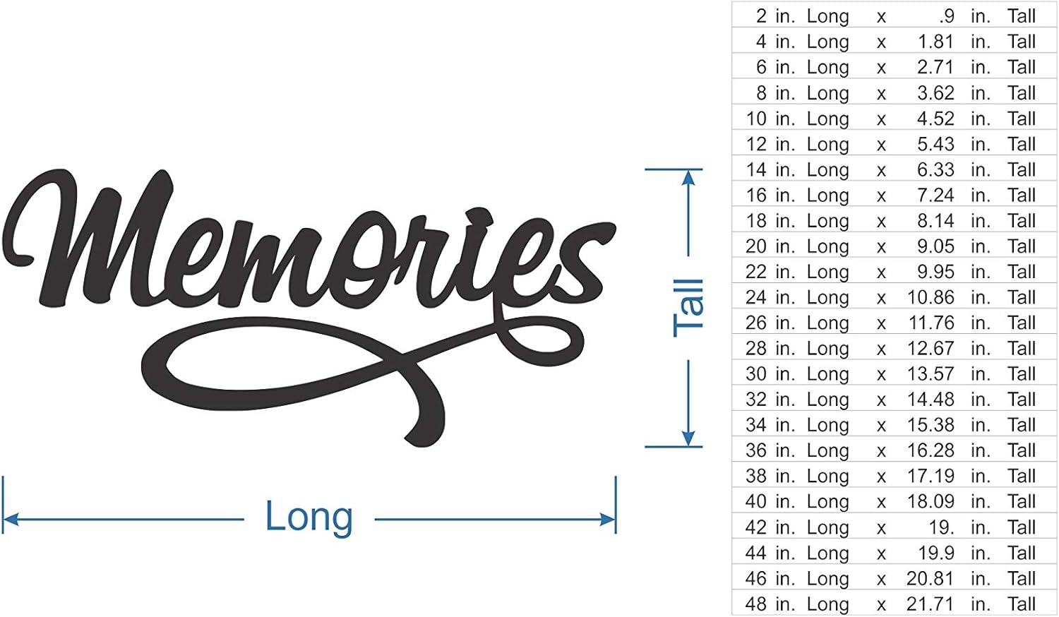 Jess and Jessica Wooden Word Memories Wall Art 36" Thick – Home Decor Accent for Wall Hanging and DIY Crafts, Unfinished MDF Script Cutout Sign for Room Decor in Bedroom, Living Room or Home Office