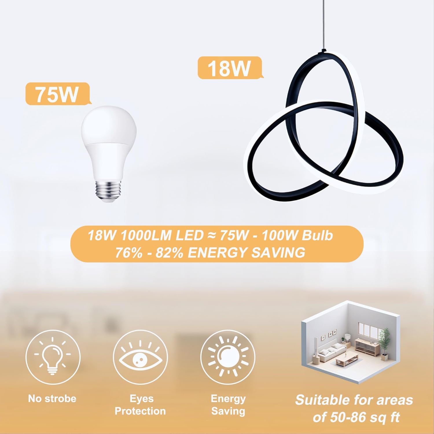 MAYNA Modern Spiral Led Pendant Light, 4000K Natural White Pendant Light Kitchen Island, 18W Adjustable Height Island Light Fixture for Kitchen Bedroom Kitchen Island Cafe, 1 Pack (Black)