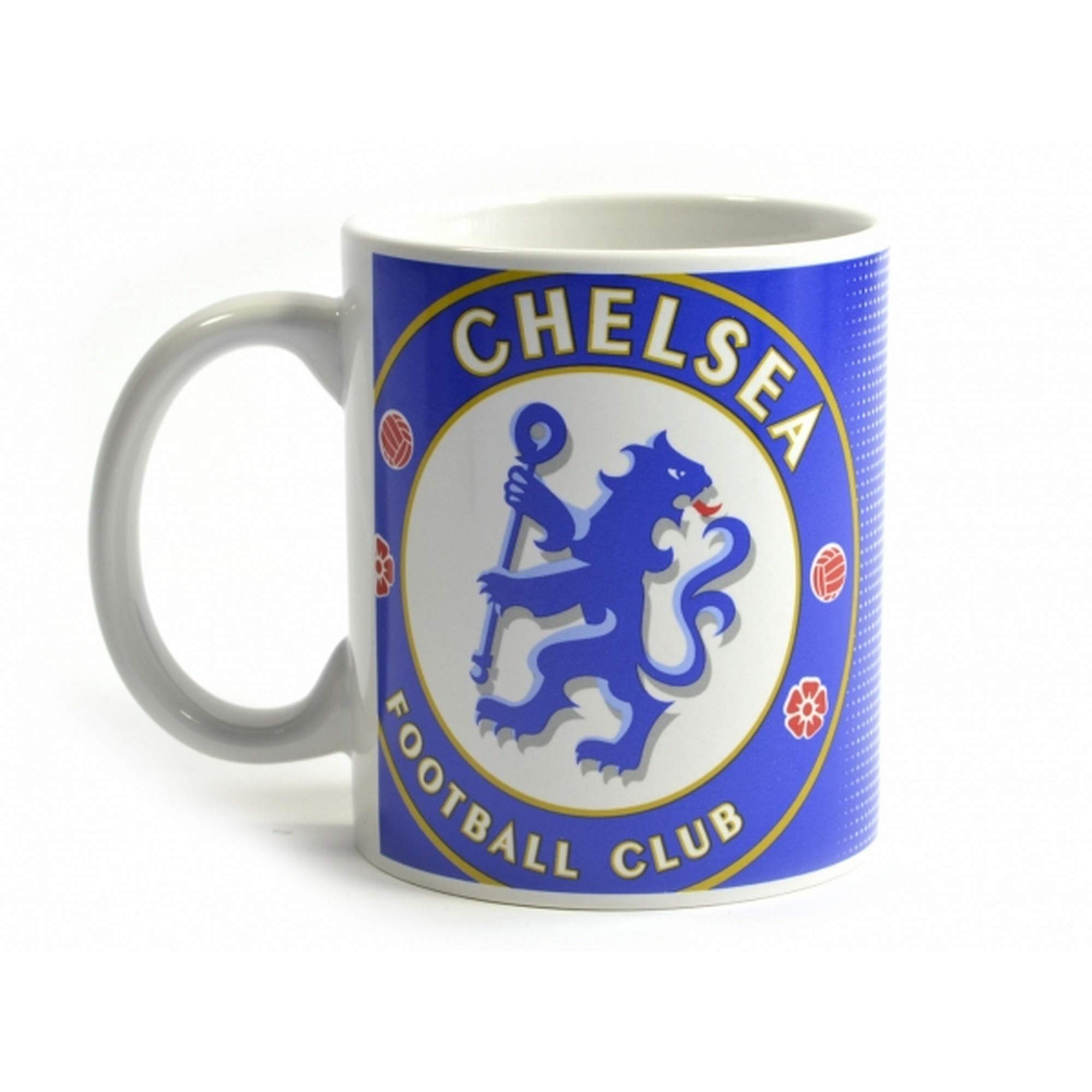 Chelsea FC - Taza diseño halftone (Tamaño Único) (Azul/Blanco)
