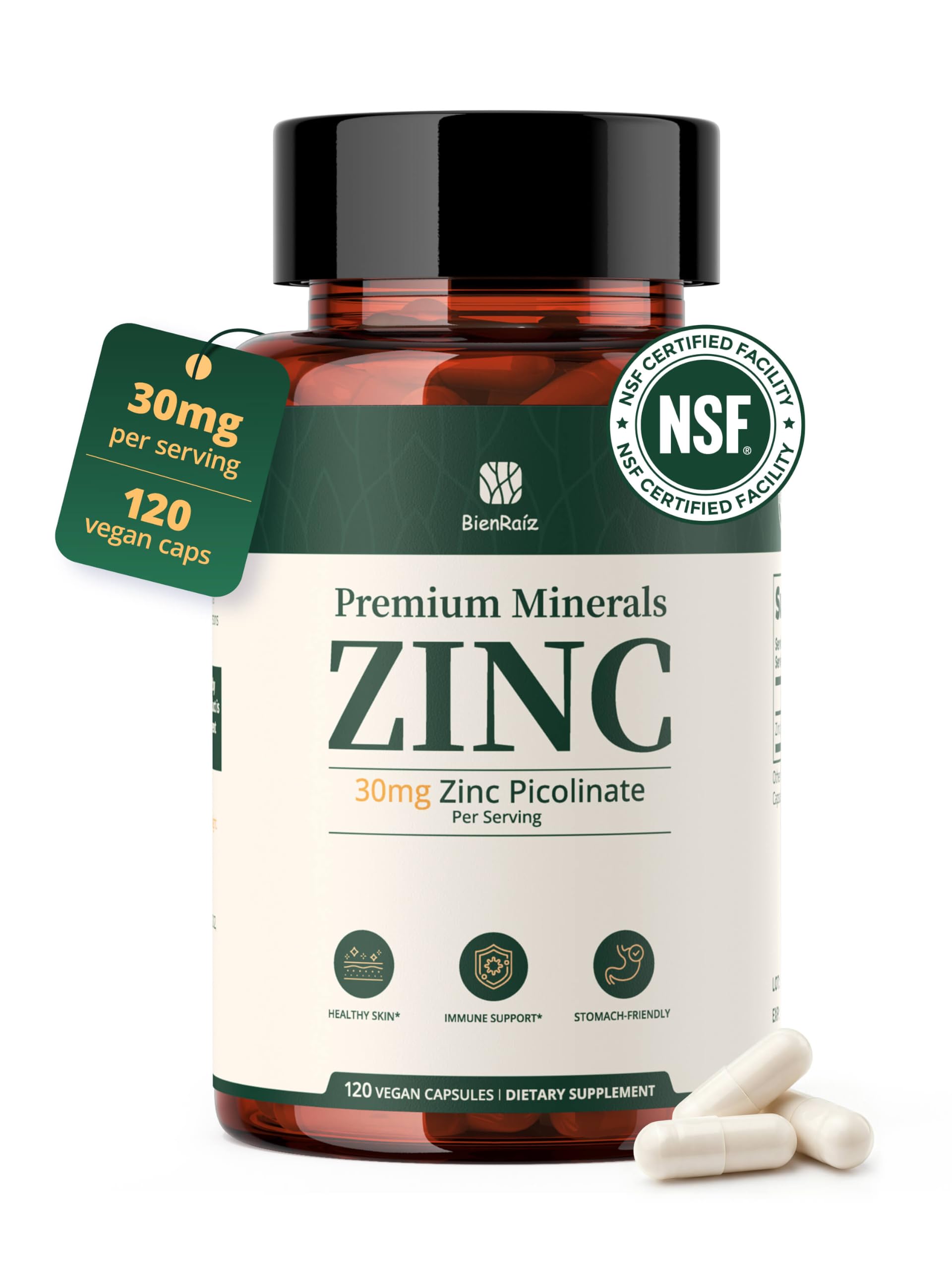 Zinc Picolinate 30mg, 120 Vegan Capsules
