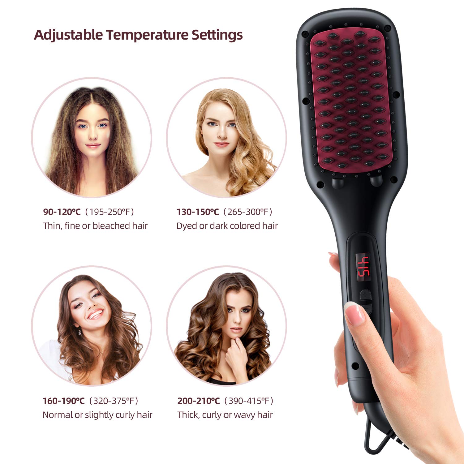 Ohuhu hair straightener brush Sutra Infrared Straightening Brush 3.0 — Han main image 2