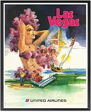 TGRNFHKPYY Canvas Painting Poster and Print Las Vegas Showgirl Print United Airlines Travel Poster Living Room and Bedroom Decoration 8x12inch