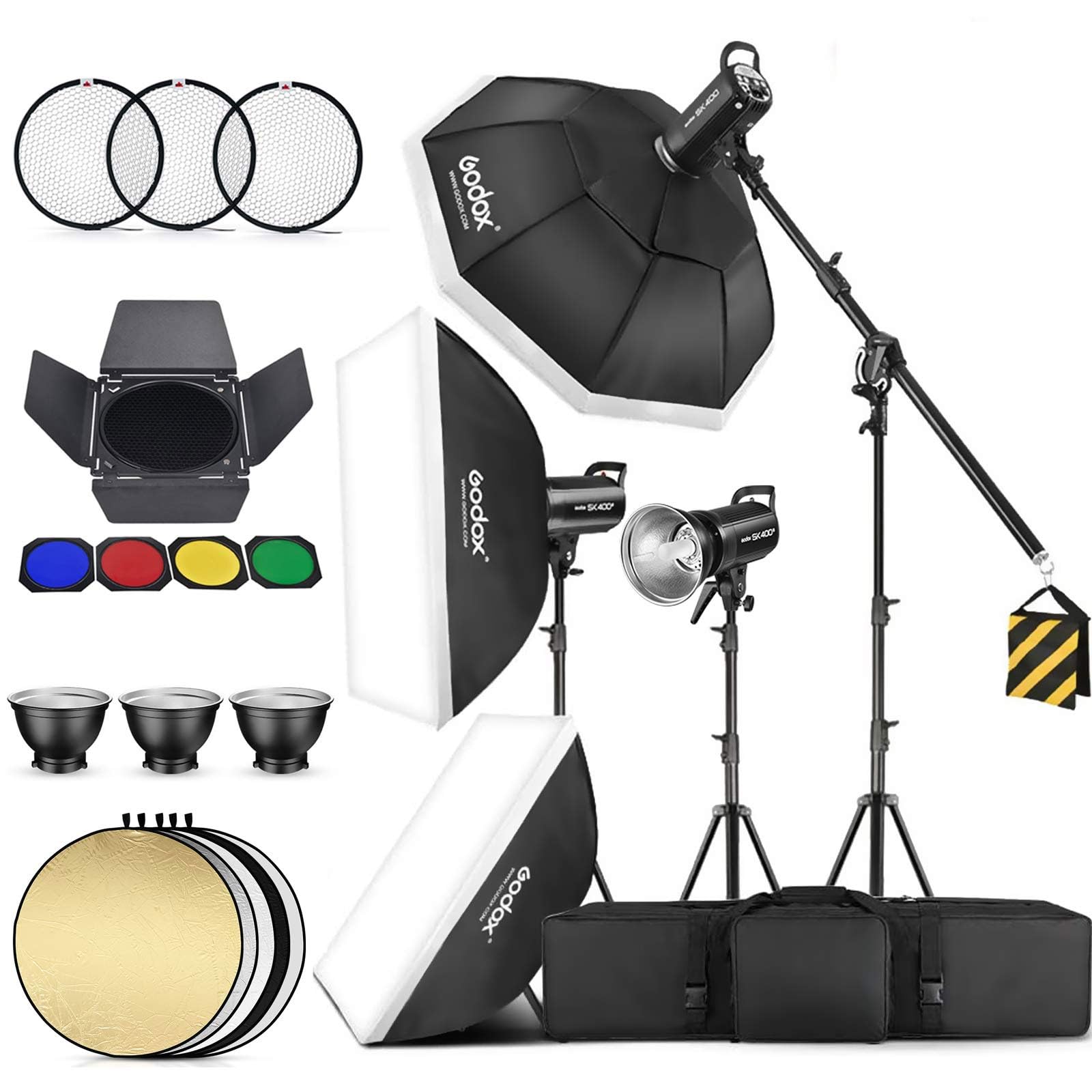 Amazon.com : Godox 3 Pack SK400II 1200Ws 2.4G Speedlite Studio