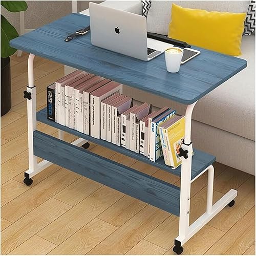 Miniatura 2 de JITEM Escritorio de pie móvil de altura ajustable para computadora con estante de almacenamiento, carrito moderno rodante para computadora portátil