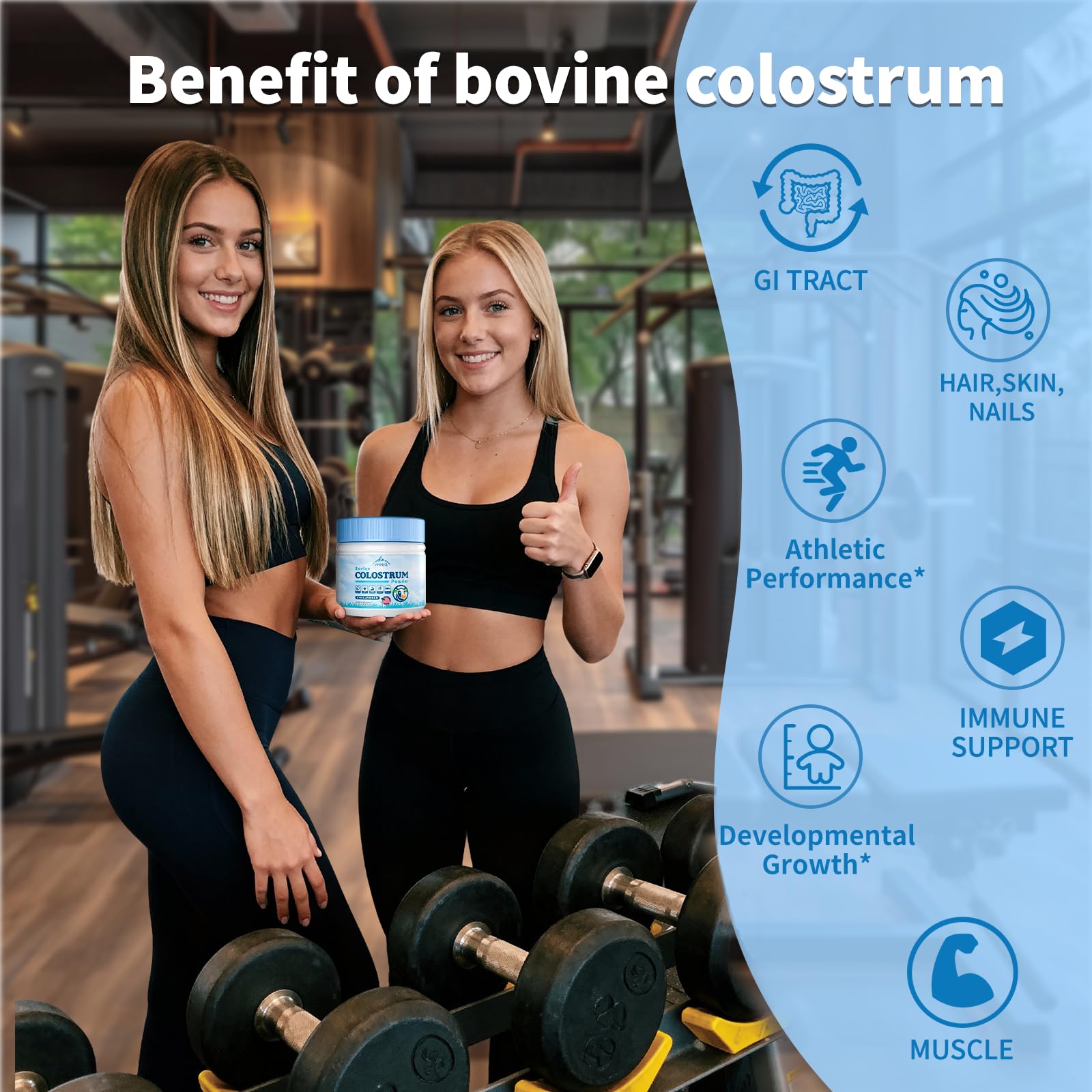 Snapklik.com : Bovine Colostrum Powder Supplements, 3000mg IgG, Grass