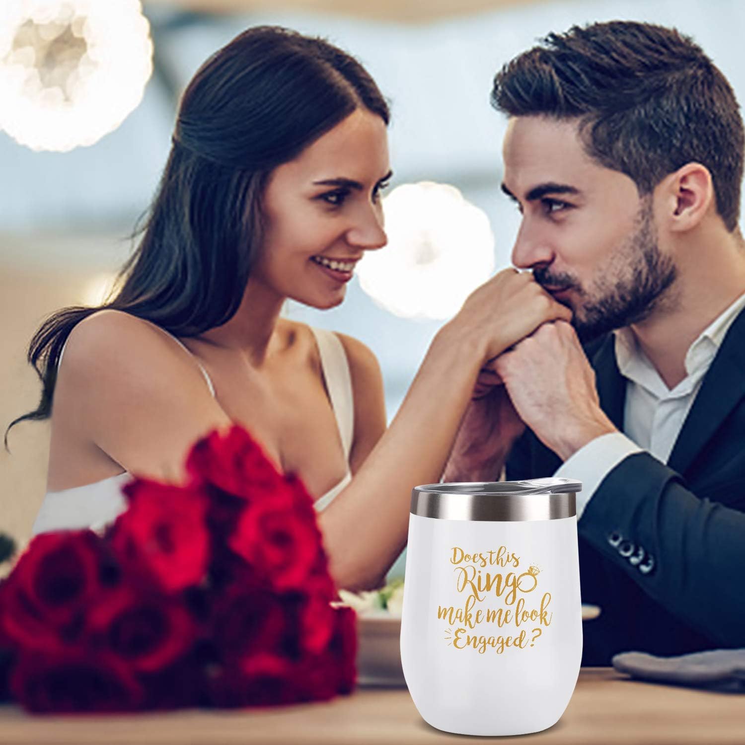 Buy 1 get 1 🔥 Does This Ring Make Me Look Engaged Wine Tumbler, Engagement Gift Idea for Bridal Shower, 12oz Insulated Wine Tumbler Wedding Gift for Fiance Newlyweds Couples Bride, White and Gold Super Brands Does This Ring Make Me Look Engaged Wine Tumbler, Engagement Gift Idea for Bridal Shower, 12oz Insulated Wine Tumbler Wedding Gift for Fiance Newlyweds Couples Bride, White and Gold
