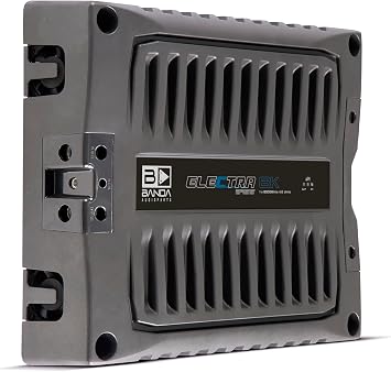 BANDA Audioparts ELEC8K2BK Electra 8000 Watt Rms Bass 2 Ohm Car Amplifier Bass Boost LED Indicator Sound Specialization - Black