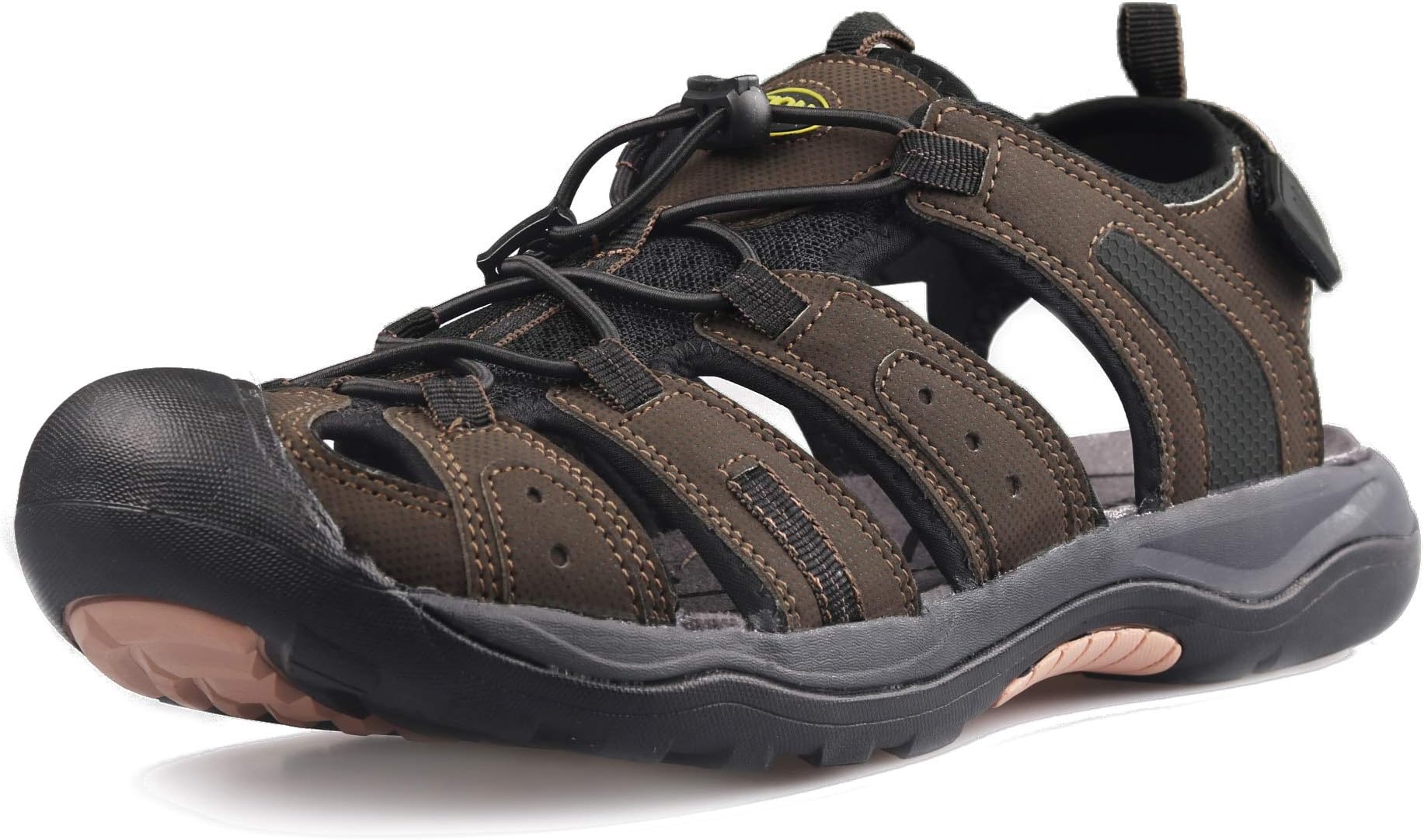 Mens Outdoor Hiking Sandals Closed Toe Waterproof Fisherman Walking Water Sandals Lightweight Athletic Shoes Easy Wearing Adjustable Protection Summer
