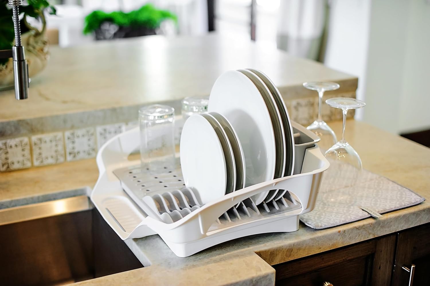 CreativeWare, Grey/White Ultimate Dish Rack