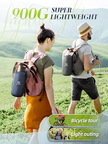 Miniatura 3 de Bessport Saco de dormir ligero, saco de dormir ultraligero para mochileros, resistente al agua durante 3 estaciones, para adultos y niños, al aire