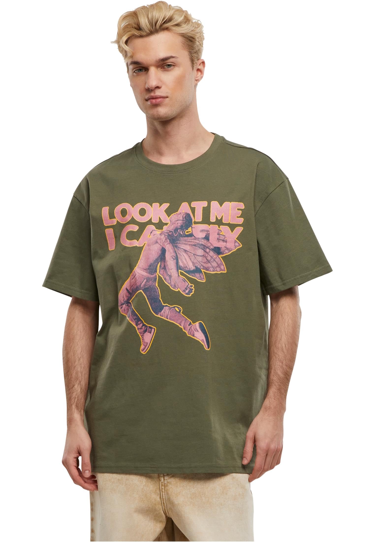 Mister Tee Look Oversize Tee, Olive, XXL