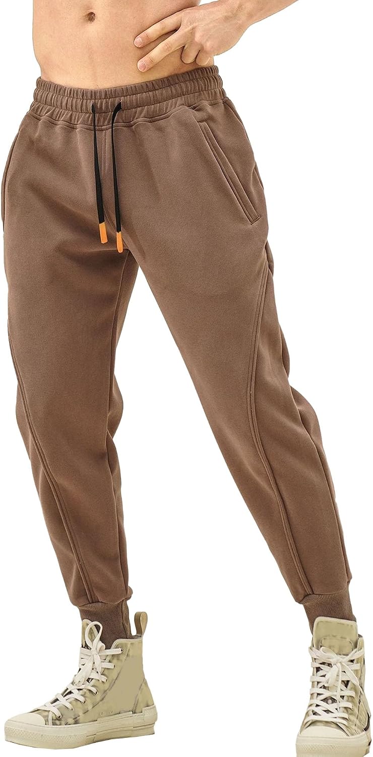 Men's Elastic Waist Daily Basic Pants Casual Regular Fit Athletic Pants Fashion Tapered Workout Trousers
